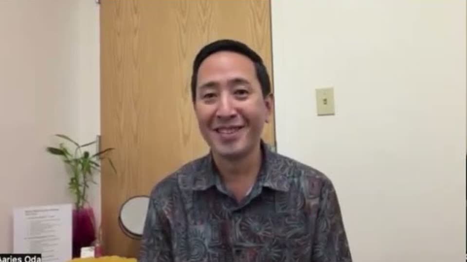 Dr. Oda speaking on a video call about his clinic's reactivation results